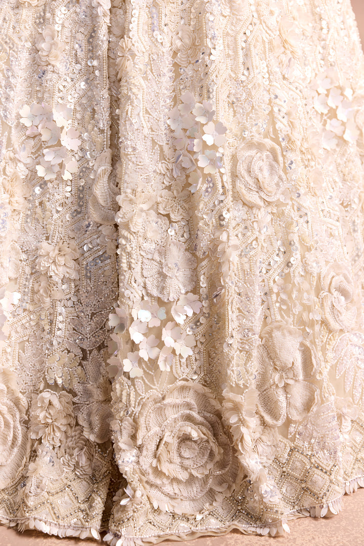 IVORY 3D RAVELLE LEHENGA SET