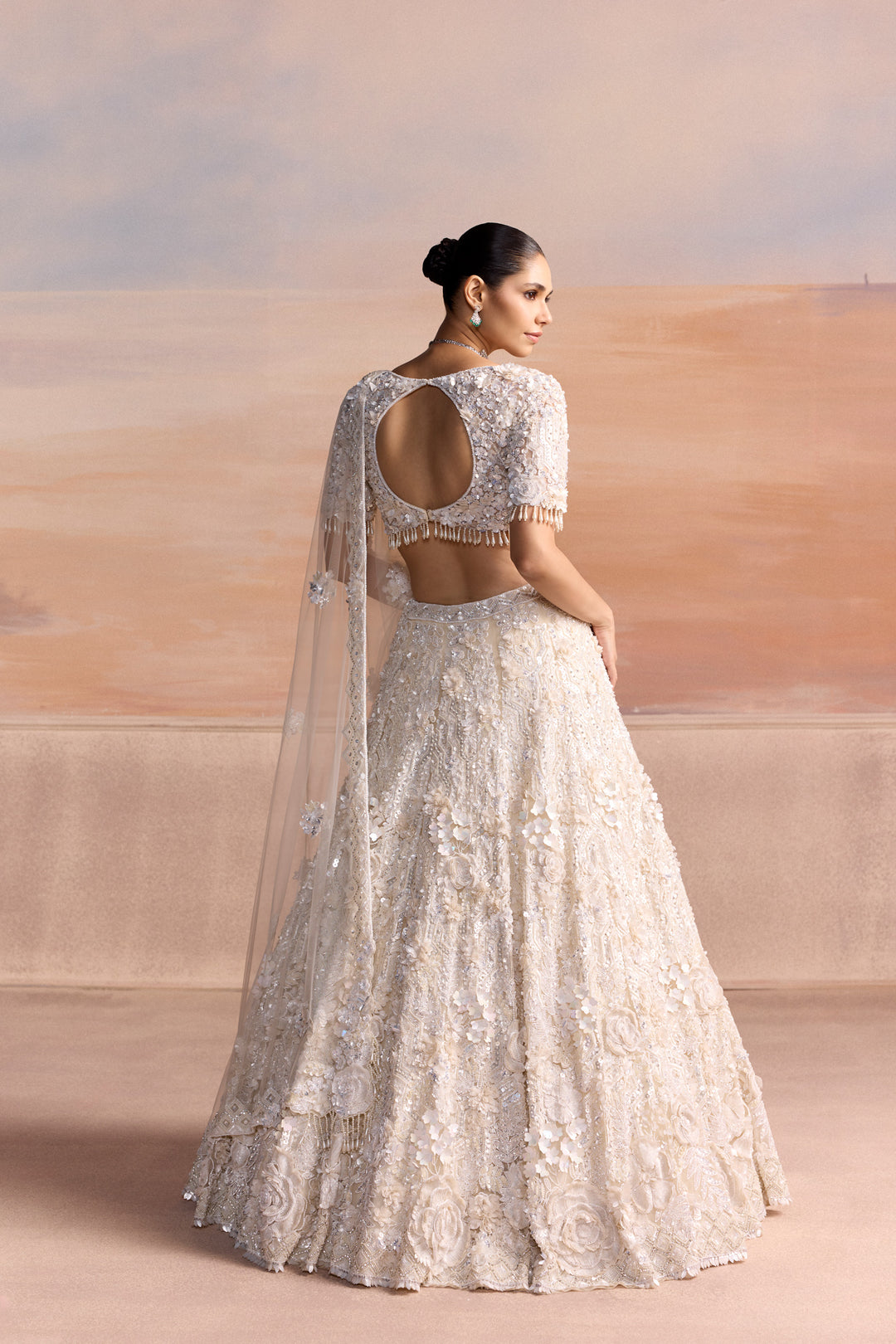 IVORY 3D RAVELLE LEHENGA SET