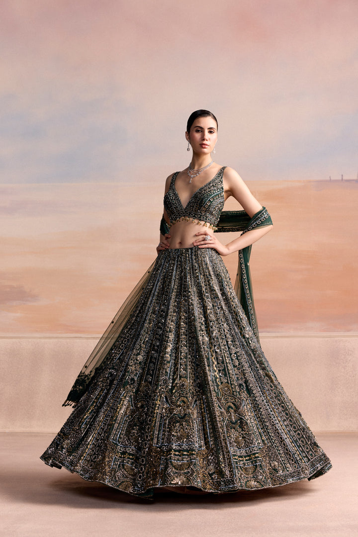 EMERALD GREEN ELIORA LEHENGA SET