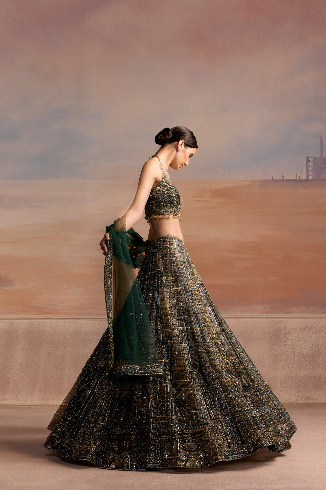 EMERALD GREEN ELIORA LEHENGA SET