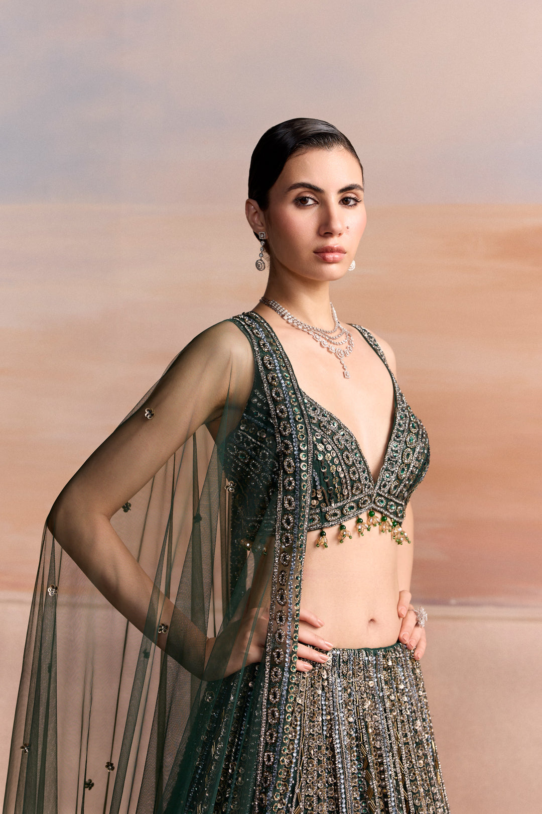 EMERALD GREEN ELIORA LEHENGA SET