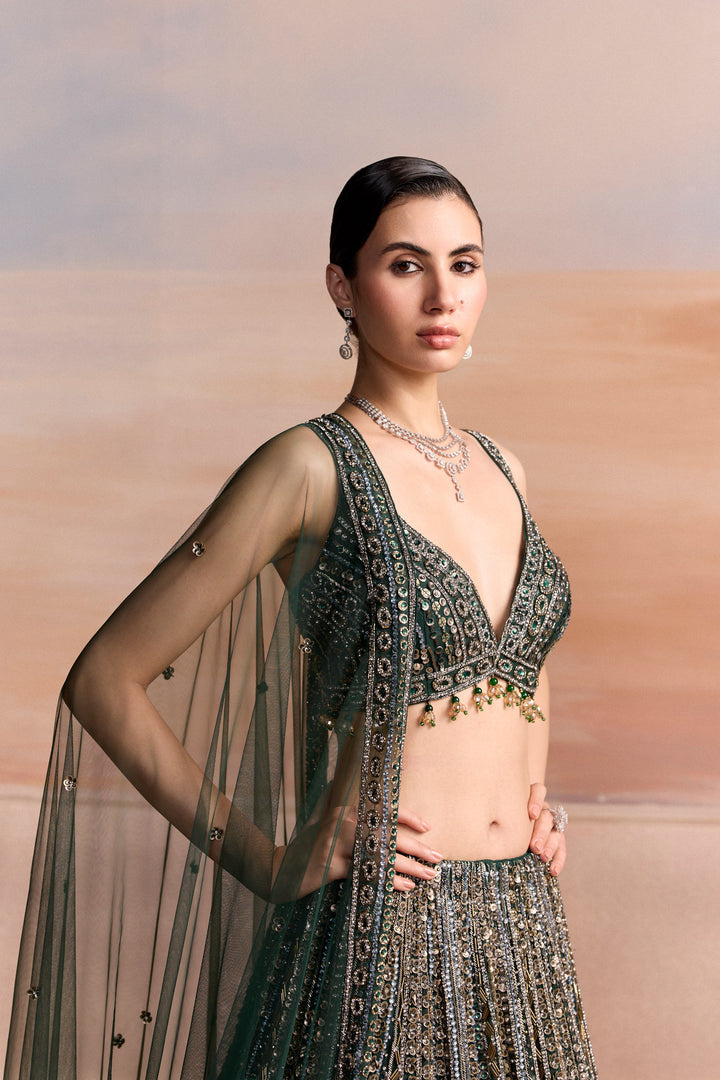 EMERALD GREEN ELIORA LEHENGA SET