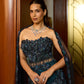 PEACOCK BLUE VIOLET FISHCUT LEHENGA CORSET SET