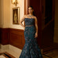 PEACOCK BLUE VIOLET FISHCUT LEHENGA CORSET SET