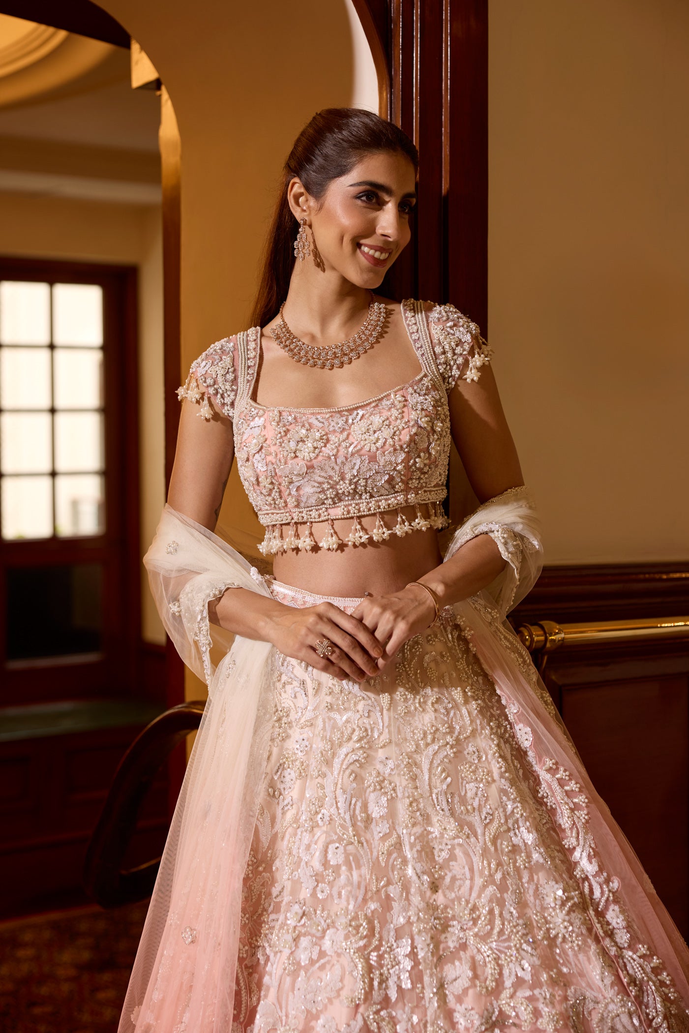 PINK PEACH OMBRE ROSALIE LEHENGA SET