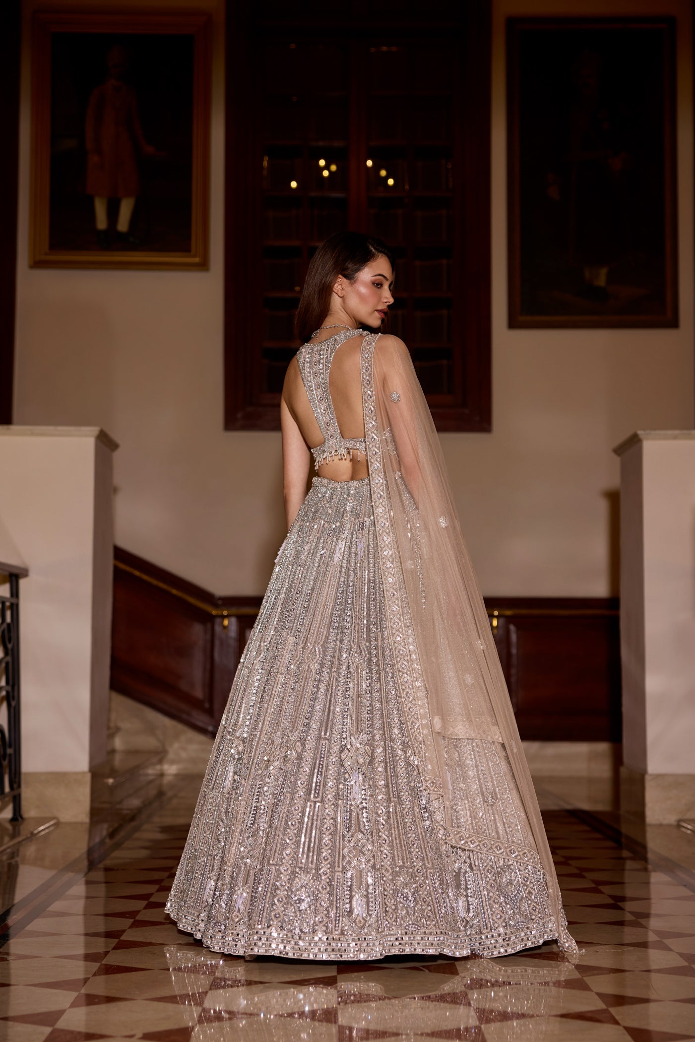 SILVER WINTER LEHENGA SET