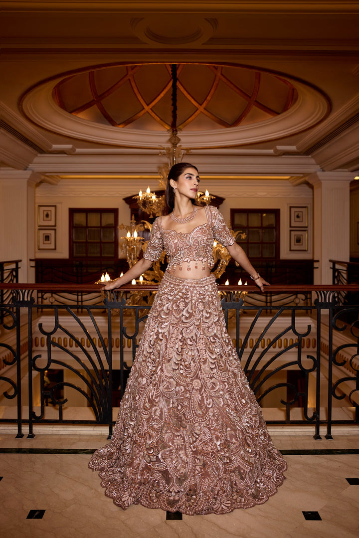 DARK PEACH NORA LEHENGA SET