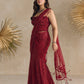 RED CORSET PRE DRAPED SAREE