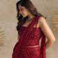 RED CORSET PRE DRAPED SAREE