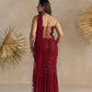 RED CORSET PRE DRAPED SAREE
