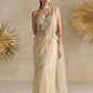 IVORY AND PINK PEPLUM CORSET PRE DRAPED SAREE