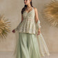LIGHT JADE PEPLUM SHARARA SET