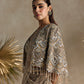 GOLD CAPE PRE DRAPED SAREE SET