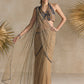 GOLD BLUE PRE DRAPED SAREE