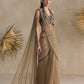 GOLD BLUE PRE DRAPED SAREE