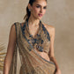 GOLD BLUE PRE DRAPED SAREE