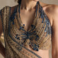 GOLD BLUE PRE DRAPED SAREE
