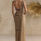 GOLD BLUE PRE DRAPED SAREE