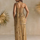 GOLD PEPLUM CORSET PRE DRAPED SAREE