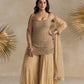 GOLD CRYSTAL EMBELLISHED SHARARA SET