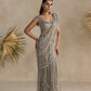 SILVER CRYSTAL PRE DRAPED SAREE