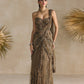 ANTIQUE GOLD PEPLUM CORSET PRE DRAPED SAREE