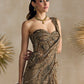 ANTIQUE GOLD PEPLUM CORSET PRE DRAPED SAREE