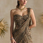 ANTIQUE GOLD PEPLUM CORSET PRE DRAPED SAREE