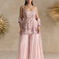 PINK AND LAVENDER SHARARA SET