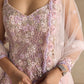 PINK AND LAVENDER SHARARA SET