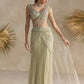 IVORY GREEN PRE DRAPED SAREE