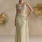 IVORY GREEN PRE DRAPED SAREE