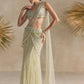 IVORY GREEN PRE DRAPED SAREE