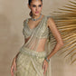 IVORY GREEN PRE DRAPED SAREE