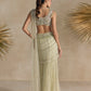 IVORY GREEN PRE DRAPED SAREE