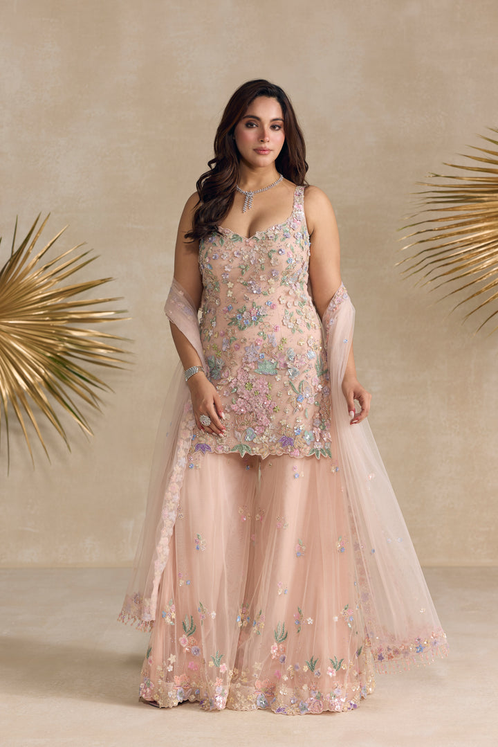PINK MULTICOLOUR SHARARA SET