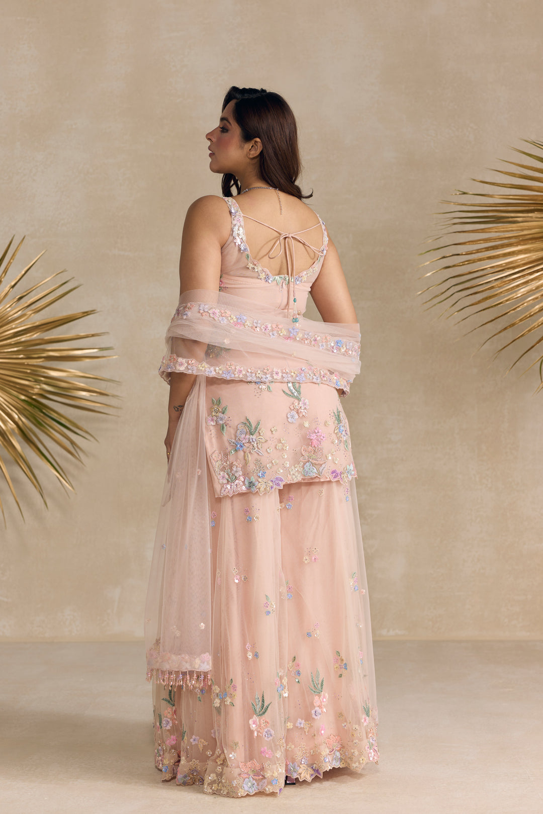 PINK MULTICOLOUR SHARARA SET