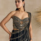 BLACK CORSET PRE DRAPED SAREE