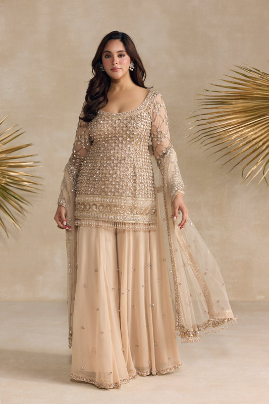 ROSE GOLD SHARARA SET