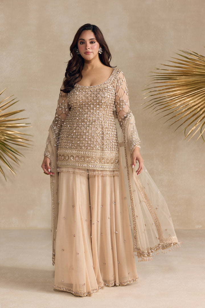 ROSE GOLD SHARARA SET