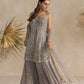 GREY SILVER PEPLUM SHARARA SET