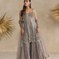 GREY SILVER PEPLUM SHARARA SET