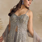 GREY SILVER PEPLUM SHARARA SET