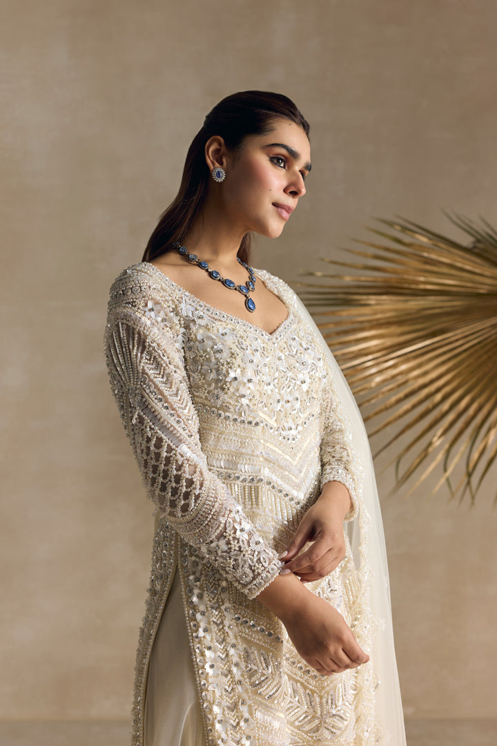 IVORY SHARARA SET