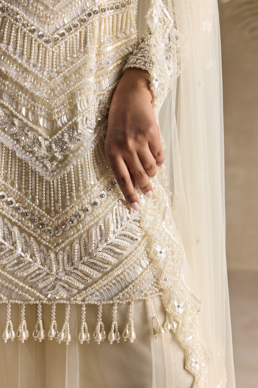 IVORY SHARARA SET