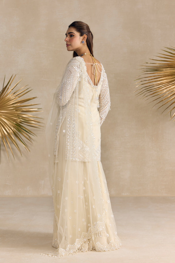 IVORY SHARARA SET