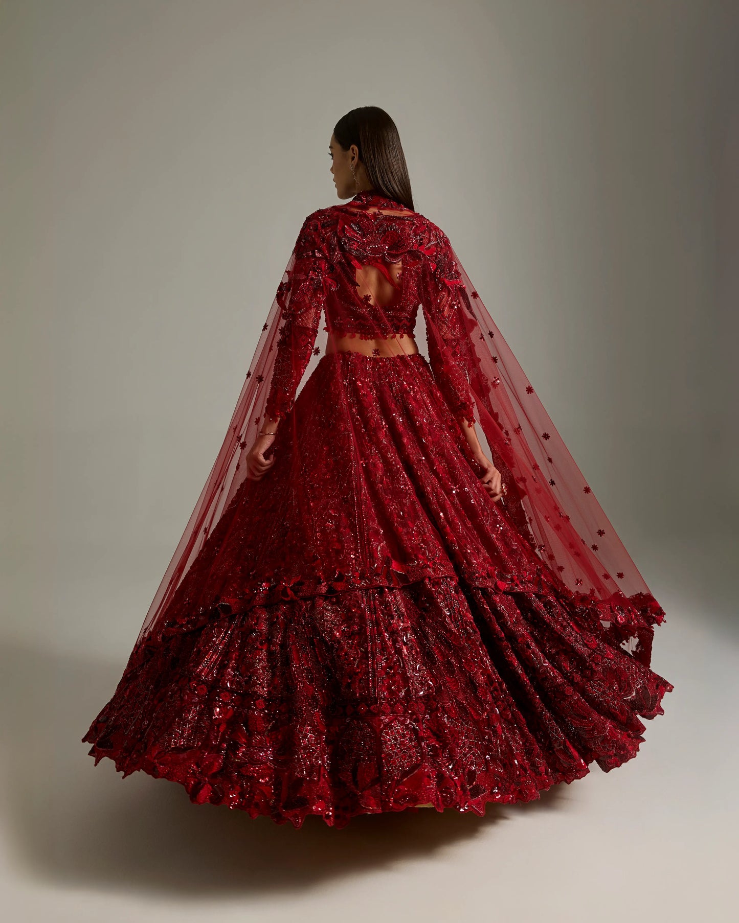 RED LILITH BRIDAL LEHENGA SET