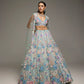 POWDER BLUE MULTI COLOUR LEHENGA SET