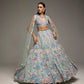 POWDER BLUE MULTI COLOUR LEHENGA SET