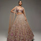 DUSTY MAUVE AND SILVER ELORA LEHENGA SET